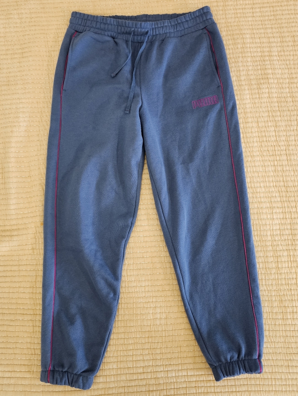 Puma Joggers Sweatpants Pink Logo Piping‎ Athleisure Streetwear Women's M